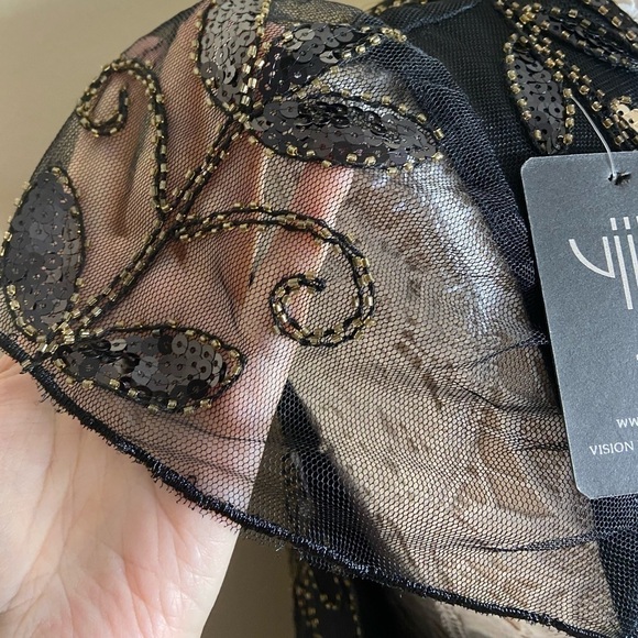 NWT Vision For Innovation Black Gold Sequin Dress 1920’s Gatsby Style costume - Picture 5 of 6